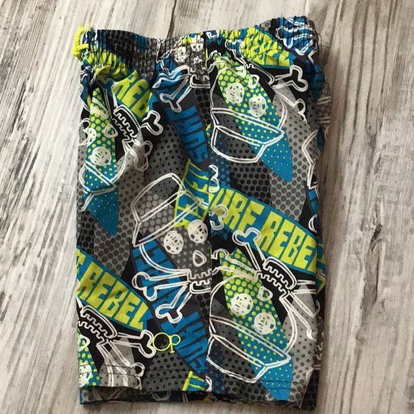 OP swim trunk boys grey blue XS 4/5 surf boards comfortable cute pattern… - Picture 4 of 6